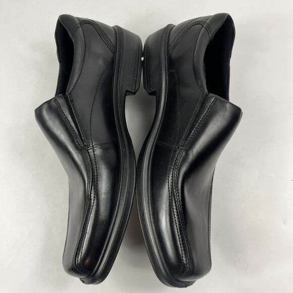 New Ecco Mens Slip On Loafer Dress Shoe Sz13 HELSINKI Black Leather Square Toe main image 6